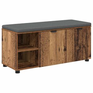 vidaXL Halbank met kussen met plank Oudhout 100 x 38 x 46 cm