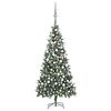vidaXL Kunstkerstboom met verlichting kerstballen dennenappels 210 cm