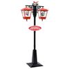 vidaXL Straatlantaarn met kerstman 81x40x188 cm PVC zwart en rood