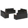 vidaXL 12-delige Loungeset met kussens poly rattan zwart