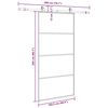 vidaXL Schuifdeur met beslagset 102,5x205 cm ESG glas zwart