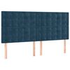 vidaXL Boxspring met matras fluweel donkerblauw 160x200 cm