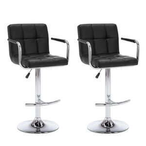 vidaXL Barstoelen 2 st kunstleer zwart