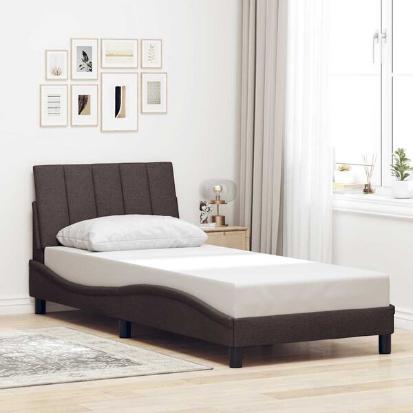 vidaXL Bedframe zonder matras "Hanko" 90x190 cm stof donkerbruin