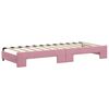 vidaXL Slaapbank met onderschuifbed 80x200 cm fluweel roze