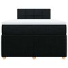 vidaXL Boxspring met matras stof zwart 120x200 cm