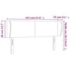 vidaXL Hoofdbord met randen 147x23x78/88 cm stof zwart