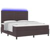 vidaXL Boxspring bed met matras met LED Donkerbruin 180 x 200 cm Stof