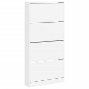 vidaXL Schoenenkast met 4 klaplades 80x21x163,5 cm wit