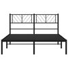 vidaXL Bedframe met hoofdbord metaal zwart 140x200 cm