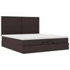 vidaXL Ottoman bed met matrassen en LED's 200x200cm stof donkerbruin