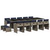 vidaXL 15-delige tuinset met kussens, grijs polyrotan