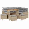 vidaXL Tuin Sofa Set met kussen met opslag 9 pcs Beige en Licht Grijs