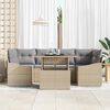 vidaXL Tuin Sofa Set met kussen met opslag 7 pcs Beige poly rattan