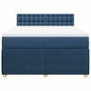 vidaXL Boxspring met matras stof blauw 140x190 cm