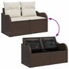 vidaXL Tuin Sofa Set met kussen 9 pcs Bruin en wit Poly riet