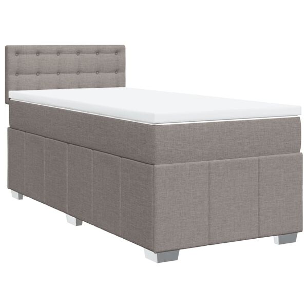 vidaXL Boxspring met matras stof taupe 90x190 cm