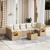 vidaXL 8-delige Loungeset met kussens poly rattan beige