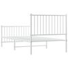 vidaXL Bedframe met hoofd- en voeteneinde metaal wit 90x190 cm