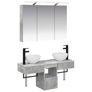 vidaXL Badkamerkastenset 4 pcs Betongrijs 100 x 14,5 x 70 cm