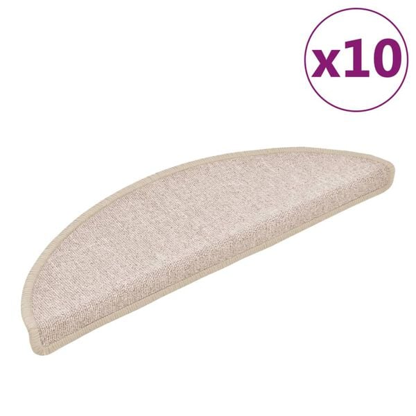 vidaXL Trapmatten 10 st 56x17x3 cm Taupe Halfrond