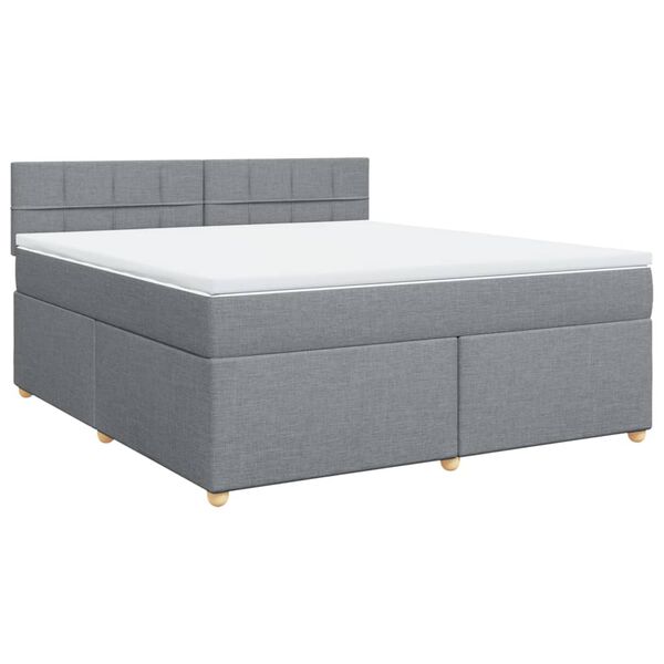 vidaXL Boxspring met matras stof lichtgrijs 180x200 cm