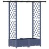 vidaXL Verhoogd Bed met Trellis en Dak Grijs 122,5 x 40 x 123 cm PP