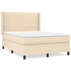 vidaXL Boxspring met matras stof cr&egrave;mekleurig 140x200 cm