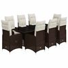 vidaXL 9-delige Bistroset met kussens poly rattan bruin