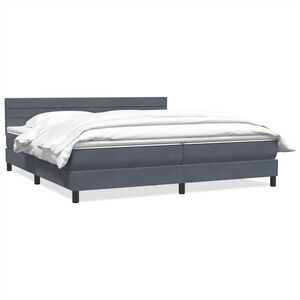 vidaXL Boxspring met matras fluweel donkergrijs 180x210 cm