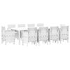 vidaXL Tuin Eetset 11 pcs Wit Polypropyleen