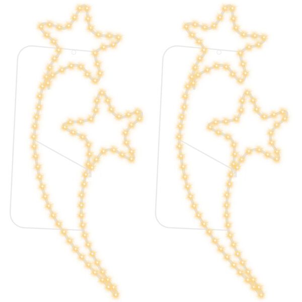 vidaXL Lichtkabels 2 st stervormig warmwit 125,5x53x4,5 cm