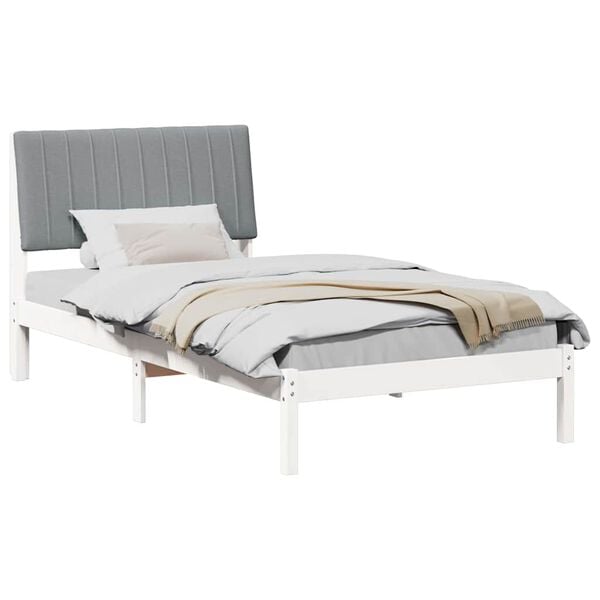 vidaXL Bedframe met hoofdeinde Wit 100 x 200 cm Massief grenenhout