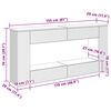 vidaXL Wandtafel Beton Grijs 155 x 29 x 74 cm Geconstrueerd hout