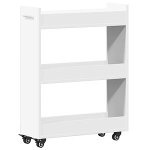 vidaXL Kast met wieltjes 60x22x79 bewerkt hout wit