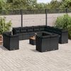 vidaXL 14-delige Loungeset met kussens poly rattan zwart