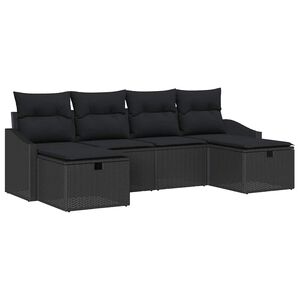 vidaXL Tuin Sofa Set met kussen met opslag 6 pcs poly rattan