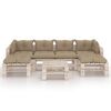 vidaXL 7-delige Loungeset pallet met kussens ge&iuml;mpregneerd grenenhout