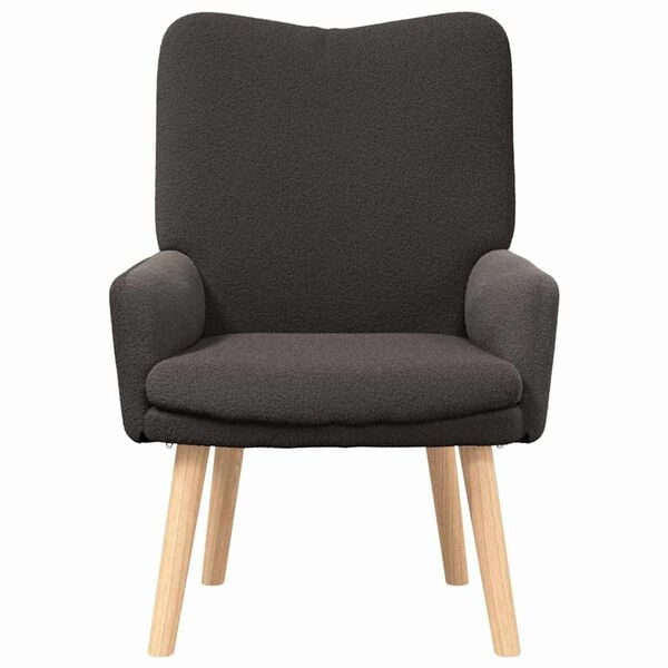 vidaXL Fauteuil Donkergrijs 63 x 67 x 94 cm Sherpa Stof