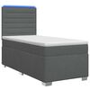 vidaXL Boxspringbed met matras Donkergrijs 90 x 190 cm Stof