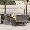 vidaXL 5-delige Loungeset met kussens poly rattan grijs