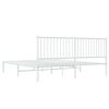 vidaXL Bedframe met hoofdbord metaal wit 183x213 cm