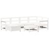 vidaXL 7-delige Loungeset massief grenenhout wit
