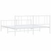 vidaXL Bedframe met hoofd- en voeteneinde metaal wit 193x203 cm
