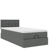 vidaXL Bed poef met matras en LED's stof 80x200 cm donkergrijs