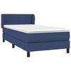 vidaXL Boxspring met matras stof blauw 90x200 cm