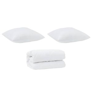 vidaXL Dekbed met kussen 3 pcs Wit Microfibre