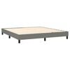 vidaXL Boxspring met matras en LED stof donkergrijs 160x200 cm