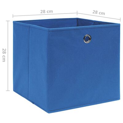 vidaXL Opbergboxen 10 st 28x28x28 cm nonwoven stof blauw