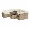 vidaXL 9-delige Loungeset met kussens poly rattan beige